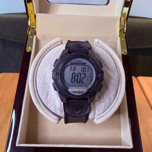 Timex Expedition Digital Chronograph Black/Gray Fabric Sport Watch T40941, 42mm